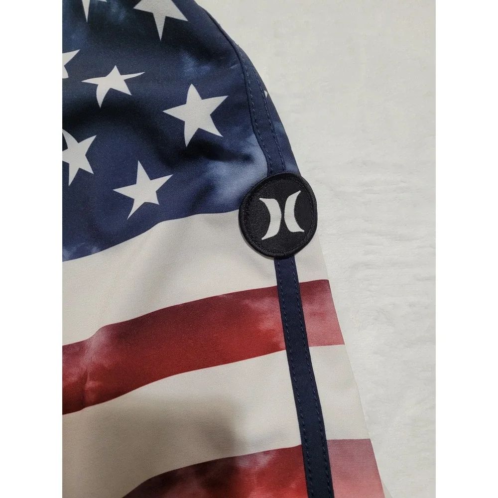 Hurley Board Shorts Mens 30 Red White Blue  American Flag Phantom‎ Surf
